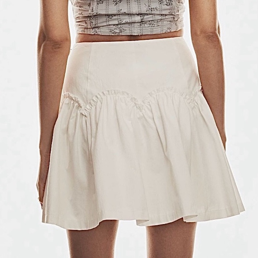 Anthropologie Mare Mare White Basque-Waist Mini Skirt XL - Picture 3 of 9